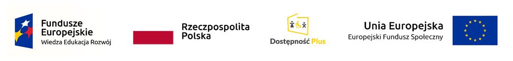 banner z logami kolejno, fundusze europejskie wiedza edukacja rozwój, flaga polski rzeczpospolita polska, dostępność plus, unia europejska europejski fundusz społeczny flaga unii europejskiej